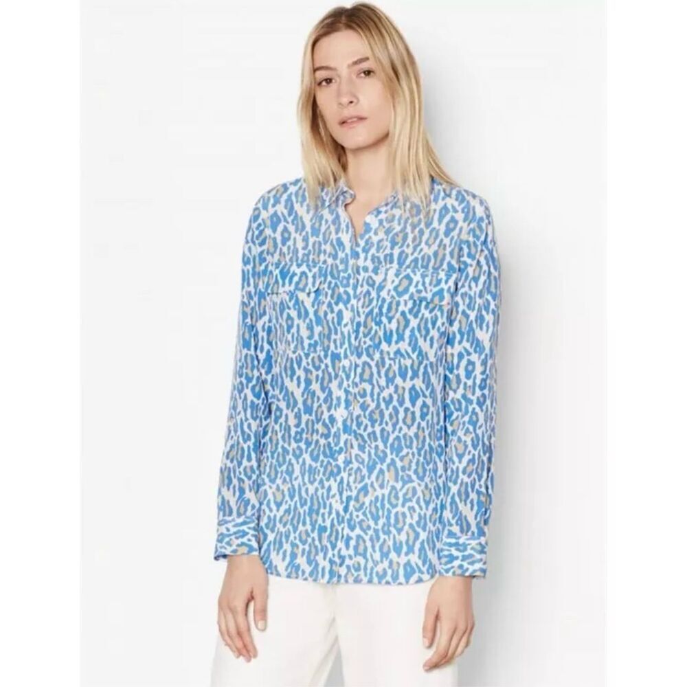 ✨EQUIPMENT Slim Signature Silk Shirt Sz Small Blouse in Regatta Archive Cheetah✨